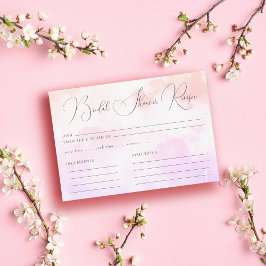Moderne Pastel Pink Cloud Nine Brautparty Rezept Begleitkarte