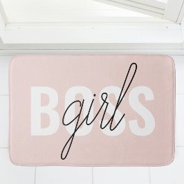 Moderne Pastel Pink Girl Boss Phrase Badematte