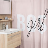 Moderne Pastel Pink Girl Boss Phrase Duschvorhang