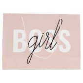 Moderne Pastel Pink Girl Boss Phrase Große Geschenktüte (Rückseite)