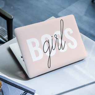 Moderne Pastel Pink Girl Boss Phrase HP Laptop-Aufkleber