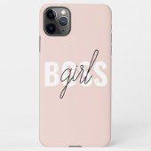 Moderne Pastel Pink Girl Boss Phrase iPhone Hülle (Rückseite)