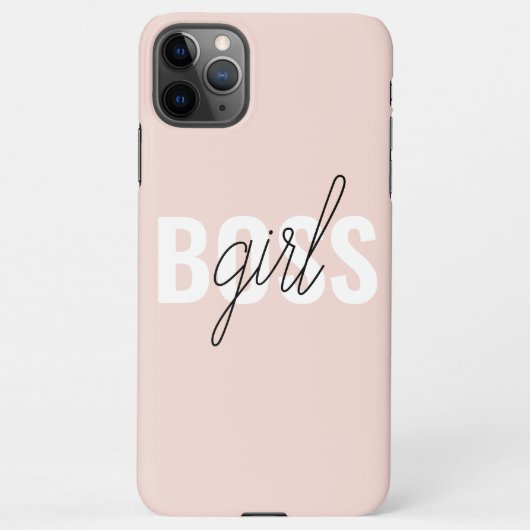 Moderne Pastel Pink Girl Boss Phrase iPhone Hülle (Rückseite)