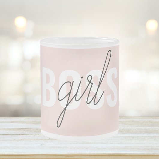 Moderne Pastel Pink Girl Boss Phrase Mattglastasse