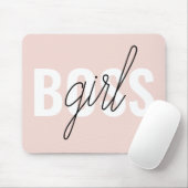 Moderne Pastel Pink Girl Boss Phrase Mousepad (Mit Mouse)