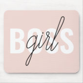 Moderne Pastel Pink Girl Boss Phrase Mousepad (Vorne)