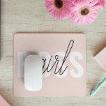 Moderne Pastel Pink Girl Boss Phrase Mousepad<br><div class="desc">Moderne Pastel Pink Girl Boss Phrase</div>