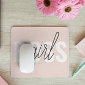Moderne Pastel Pink Girl Boss Phrase Mousepad