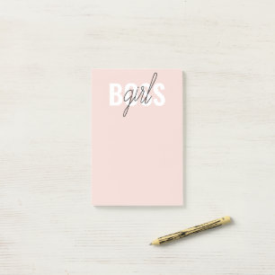 Moderne Pastel Pink Girl Boss Phrase Post-it Klebezettel
