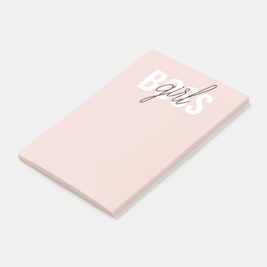 Moderne Pastel Pink Girl Boss Phrase Post-it Klebezettel (angewinkelt)