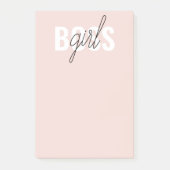 Moderne Pastel Pink Girl Boss Phrase Post-it Klebezettel (Vorderseite)