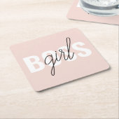 Moderne Pastel Pink Girl Boss Phrase Rechteckiger Pappuntersetzer (angewinkelt)