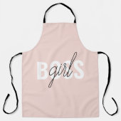 Moderne Pastel Pink Girl Boss Phrase Schürze (Vorderseite)