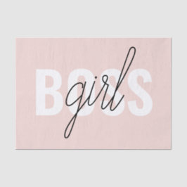 Moderne Pastel Pink Girl Boss Phrase Seidenpapier