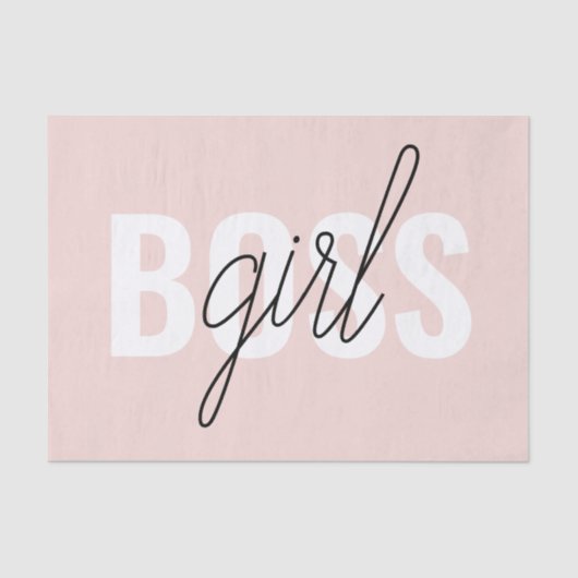 Moderne Pastel Pink Girl Boss Phrase Seidenpapier (Vorderseite)