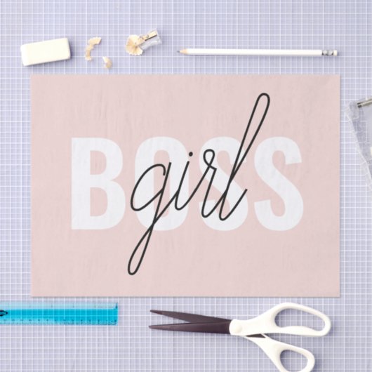 Moderne Pastel Pink Girl Boss Phrase Seidenpapier (Handwerk)