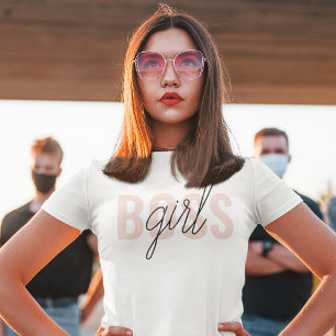 Moderne Pastel Pink Girl Boss Phrase T-Shirt