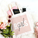 Moderne Pastel Pink Girl Boss Phrase Tragetasche<br><div class="desc">Moderne Pastel Pink Girl Boss Phrase</div>