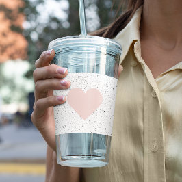 Moderne Pastel Pink & Heart Schönes Geschenk Acryltrinkbecher