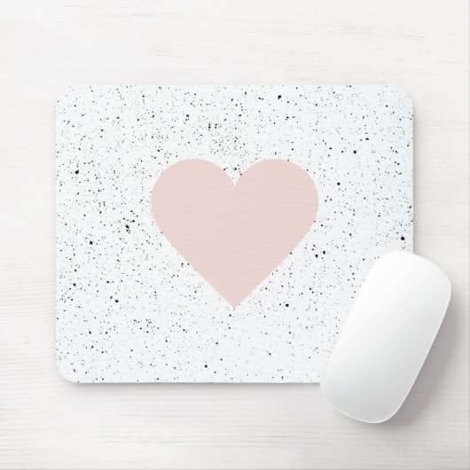 Moderne Pastel Pink & Heart Schönes Geschenk Mousepad (Mit Mouse)