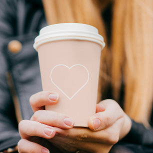 Moderne Pastel Pink & Heart Schönes Geschenk Pappbecher