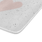 Moderne Pastel Pink & Heart Schönes Geschenk Schneidebrett (Ecke)