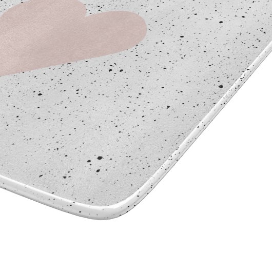 Moderne Pastel Pink & Heart Schönes Geschenk Schneidebrett (Ecke)