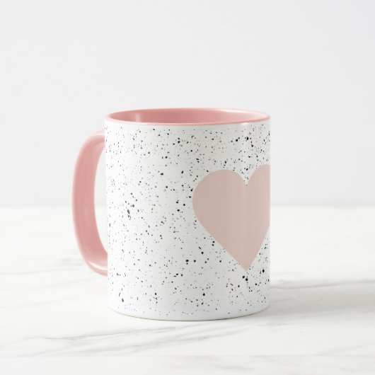 Moderne Pastel Pink & Heart Schönes Geschenk Tasse (Vorderseite Links)
