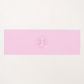 Moderne Pastel Pink Mit Monogramm Feminine Yogamatte (Vorderseite (Horizontal))