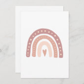 Moderne Pastel Pink Rainbow Boho Raten Sie den Nam Einladung (Vorne/Hinten)