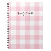 Moderne Pastel Pink und White Gingham Karo Notizblock (Vorderseite)