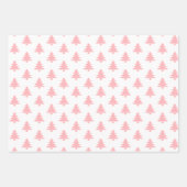 Moderne Pastel Pink Weihnachtsbäume gemischt Geschenkpapier Set (Vorderseite)
