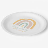 Moderne Pastel Rainbow Girl's Geburtstag Pappteller (Schrägansicht)