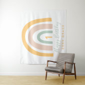 Moderne Pastel Rainbow Girl's Geburtstag Wandteppich (Beispiel)