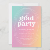 Moderne Pastel Rainbow Gradient Graduation Party Einladung (Vorderseite)