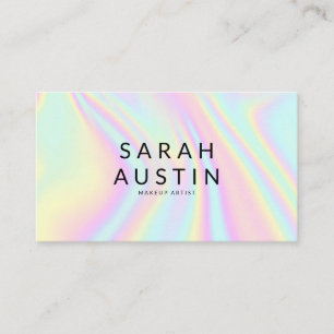 Moderne Pastel Rainbow Holographic Visitenkarte