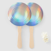 Moderne Pastel Rainbow Mermaid Unicorn Holographis Fächer (Vorne und Hinten)