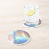 Moderne Pastel Rainbow Mermaid Unicorn Holographis Getränkeuntersetzer (Seite)