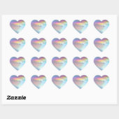 Moderne Pastel Rainbow Mermaid Unicorn Holographis Herz-Aufkleber (Blatt)