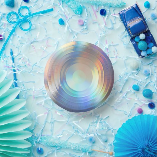 Moderne Pastel Rainbow Mermaid Unicorn Holographis Pappteller (Party)