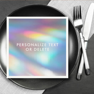 Moderne Pastel Rainbow Mermaid Unicorn Holographis Serviette