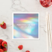 Moderne Pastel Rainbow Mermaid Unicorn Holographis Serviette (Beispiel)