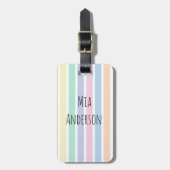Moderne Pastel Rainbow Strickte Kinder Gepäckanhänger (Vorderseite vertikal)