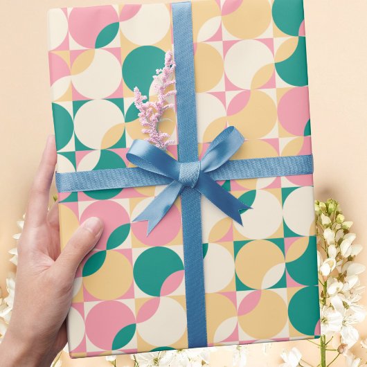 Moderne Pastel Retro Boho Abstrakt Geschenkpapier