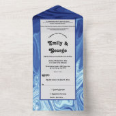 Moderne Pastel Shiny Abstrakte Kunsthochzeit All In One Einladung (Innen Boden)