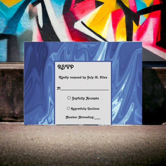 Moderne Pastel Shiny Abstrakte Kunsthochzeit RSVP Karte