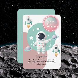 Moderne Pastel Space Explorer Kinderdusche Begleitkarte