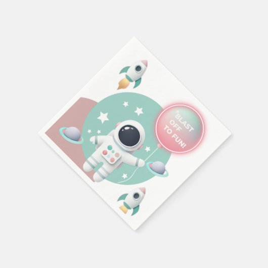 Moderne Pastel Space Explorer Kinderdusche Serviette (Ecke)