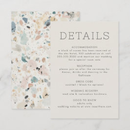 Moderne Pastel Terrazzo Pattern Wedding Begleitkarte
