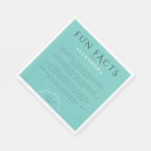 Moderne Pastel Turquoise Mint Bridal Fun Fakten Serviette (Ecke)